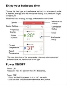 Inkbird Bluetooth 4.0 Barbecue Backofen Grillthermometer BBQ Bratenthermometer Fleisch Küche Thermometer Timer mit Temperaturalarm + Edelstahl Lange Temperaturfühler, App für Android 4.4 + top & iOS 7+ (Inkbird IBT-2X+2 Temperaturfühler) - 5